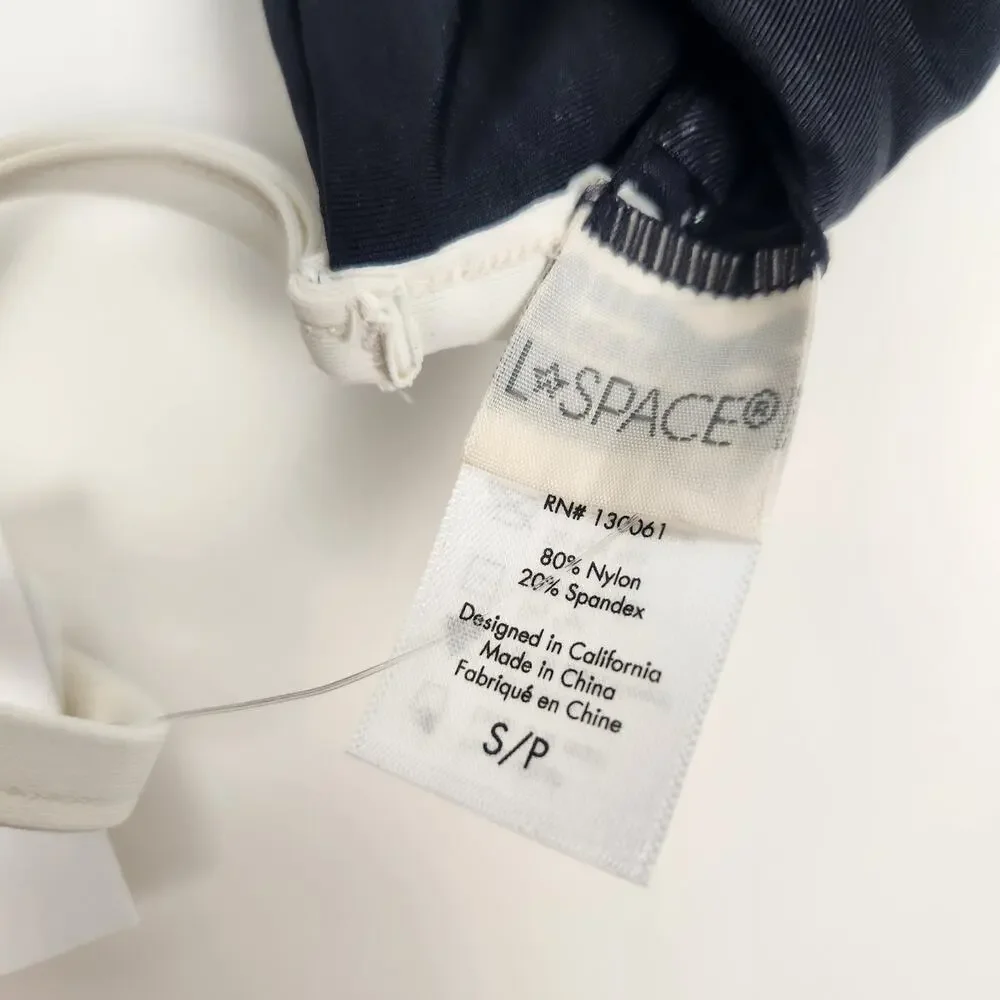L*Space Nico Bikini Top in Black Cream Size Small Underwire Structured NWT